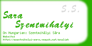 sara szentmihalyi business card